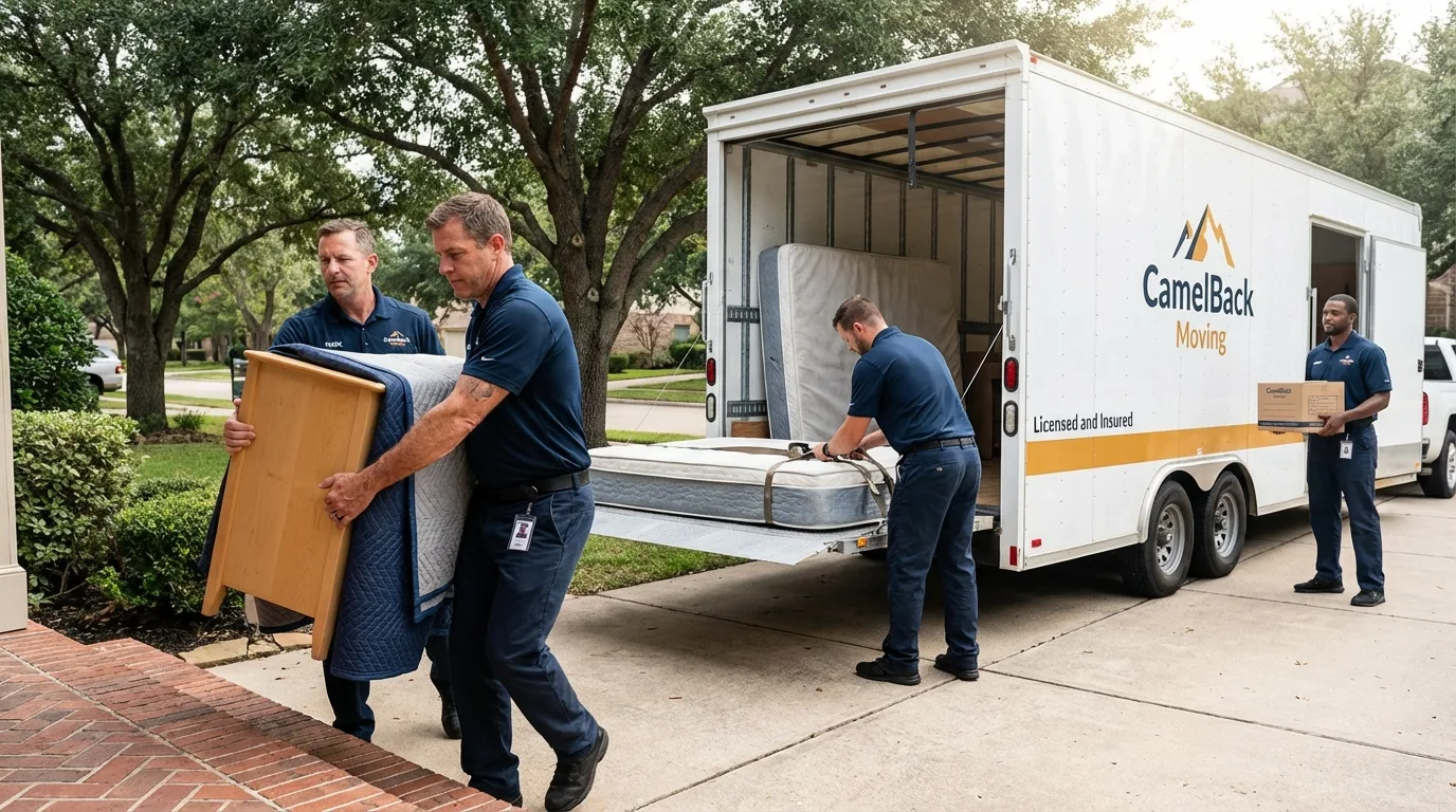 Crew loading residential truck for cross-state move from Port Huron, MI